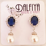 Royal Bride Pearl Drop Wedding Earrings