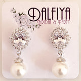 Royal Bride Pearl Drop Wedding Earrings