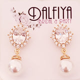 Royal Bride Pearl Drop Wedding Earrings