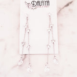 Waterfall Cubic Zirconia Long Drop Earrings