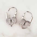Key to My Heart Huggie Earrings for Valentines Day
