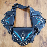Studded Leather Hip Pouch Festival Money Belt