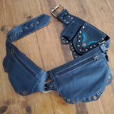 Studded Leather Hip Pouch Festival Money Belt