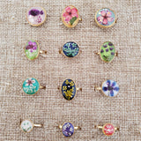 Mini Floral Cocktail Ring with Adjustable Band