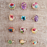 Mini Floral Cocktail Ring with Adjustable Band