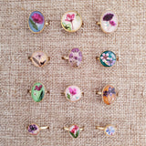 Mini Floral Cocktail Ring with Adjustable Band