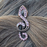 Treble Clef Rhinestone Music Hair Claw for Musician