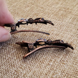 Rhinestone Bow Hair Clip Mini Alligator Claw