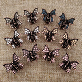 Bow Mini Rhinestone Hair Claw Ribbon Clip