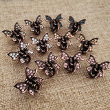 Bow Mini Rhinestone Hair Claw Ribbon Clip