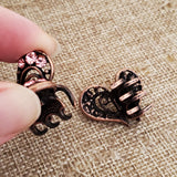 Heart Mini Hair Claw Rhinestone Clip