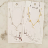 Moon and Stars CZ Celestial Anklet