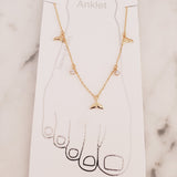 Whale Tale CZ Ocean Sealife Anklet