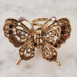 Butterfly Rhinestone Metal Hair Claw