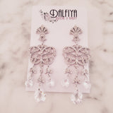Victorian Bride CZ Chandelier Wedding Earrings