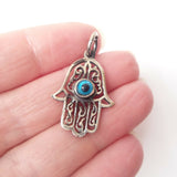 Hamsa .925 Sterling Silver Pendant Good Luck Charm Egypt Amulet