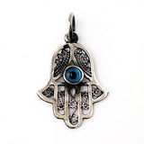 Hamsa Protection Charm .925 Sterling Silver Pendant