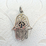 Hamsa .925 Sterling Silver Pendant Good Luck Charm Egypt Amulet