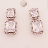 Glam CZ Drop Earrings for Weddings, Bridal, or Prom