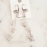 Butterfly CZ Long Dangle Earrings on Huggie