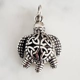 Turtle Celtic Knot Charm .925 Sterling Silver Pendant