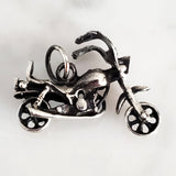 Motorcycle Charm .925 Solid Sterling Silver Biker Pendant