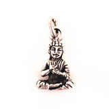 Mini Sitting Buddha Charm .925 Sterling Silver Yoga Pendant