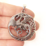 Welsh Dragon Celtic Charm .925 Sterling Silver Pendant