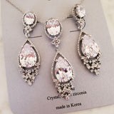 Victorian Jewelry Set for Bride with .925 Sterling Ear Studs