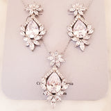 Bridal 2024 Necklace and Earring Floral Wedding Jewelry Set