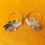 Carved Shell Bali Earrings with .925 Sterling Silver Hook