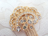 Victorian Swirl Wedding Hair Comb with Clear Crystal Bridal Jewelry