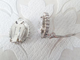 Clipon Bridal Earrings with Crystal Halo