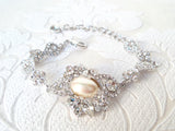 Victorian Wedding Chandelier Earrings and Bracelet Bridal Set