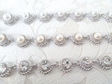 Bridal Hair Chain Pearls or Crystal Wedding Headpiece