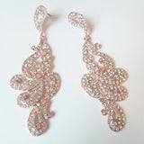 3" Long Victorian Swirl Wedding Chandelier Earrings