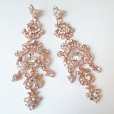 3.75" Long Victorian Bridal Chandelier Earrings