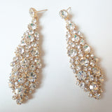 Glamorous Bridal Chandelier Earrings in Silver or Blush Rose Gold