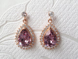 Custom Color Teardrop Earrings with 14mm Crystal