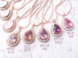 Custom Color Teardrop Earrings with 14mm Crystal