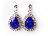 Custom Color Teardrop Earrings with 14mm Crystal