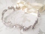 Bridal Ribbon Bandeau for Wedding Updo Headpiece