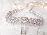Floral Vine Bridal Headband with Comb for Wedding Updo