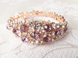 Glamorous Bridal Bangle with Pave Crystal Wedding Tennis Bracelet