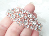 Glamorous Bridal Bangle with Pave Crystal Wedding Tennis Bracelet