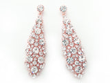 Glamorous Bridal Chandelier Earrings in Silver or Blush Rose Gold