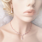 Classic Bridal Necklace and Drop Earrings Set