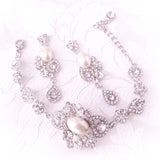 Victorian Wedding Chandelier Earrings and Bracelet Bridal Set