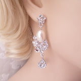 Victorian Wedding Chandelier Earrings and Bracelet Bridal Set