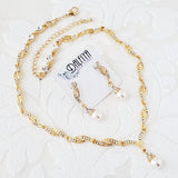 Classic Bridal Necklace and Drop Earrings Set
